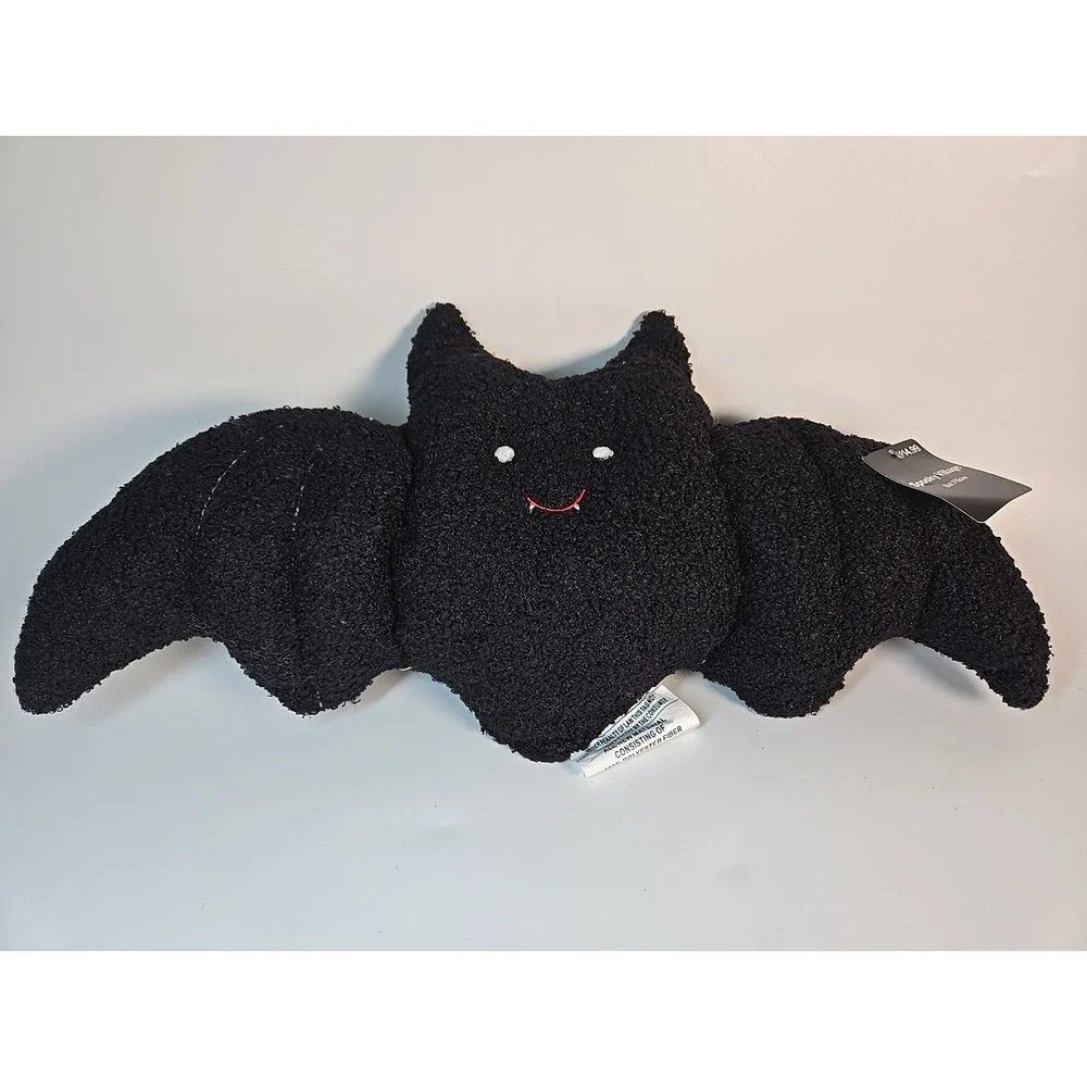 New! CVS Spooky Village Halloween Black Bat Throw Pillow, 19